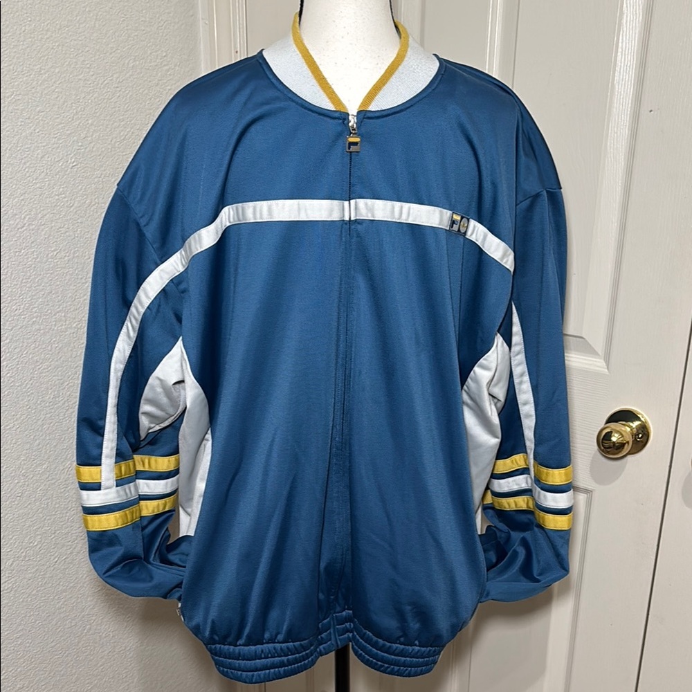 Fila Men’s Blue and Yellow Zip-Up Jacket
